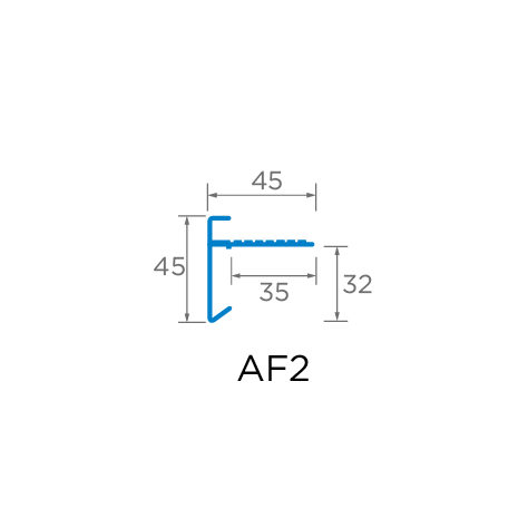 45mm Aluminium Trim Drawing